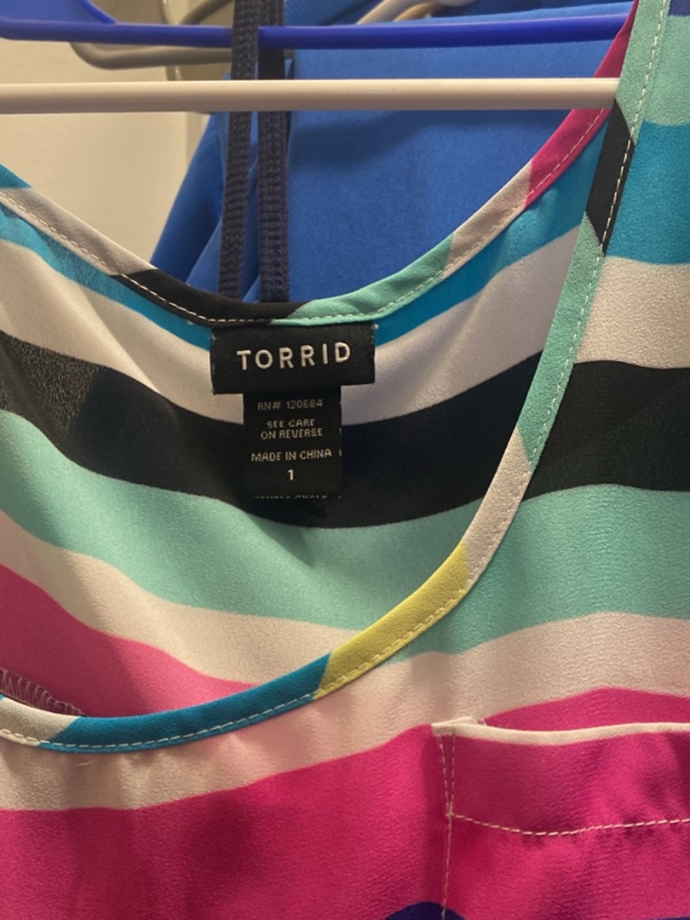Torrid Striped Sleeveless Top Size 1 - Picture 2 of 2